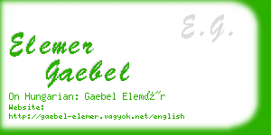 elemer gaebel business card